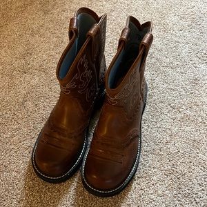 WOMEN'S ARIAT FATBABY RUSSET REBEL SADDLE BOOT #10000860 BROWN LEATHER SIZE 7